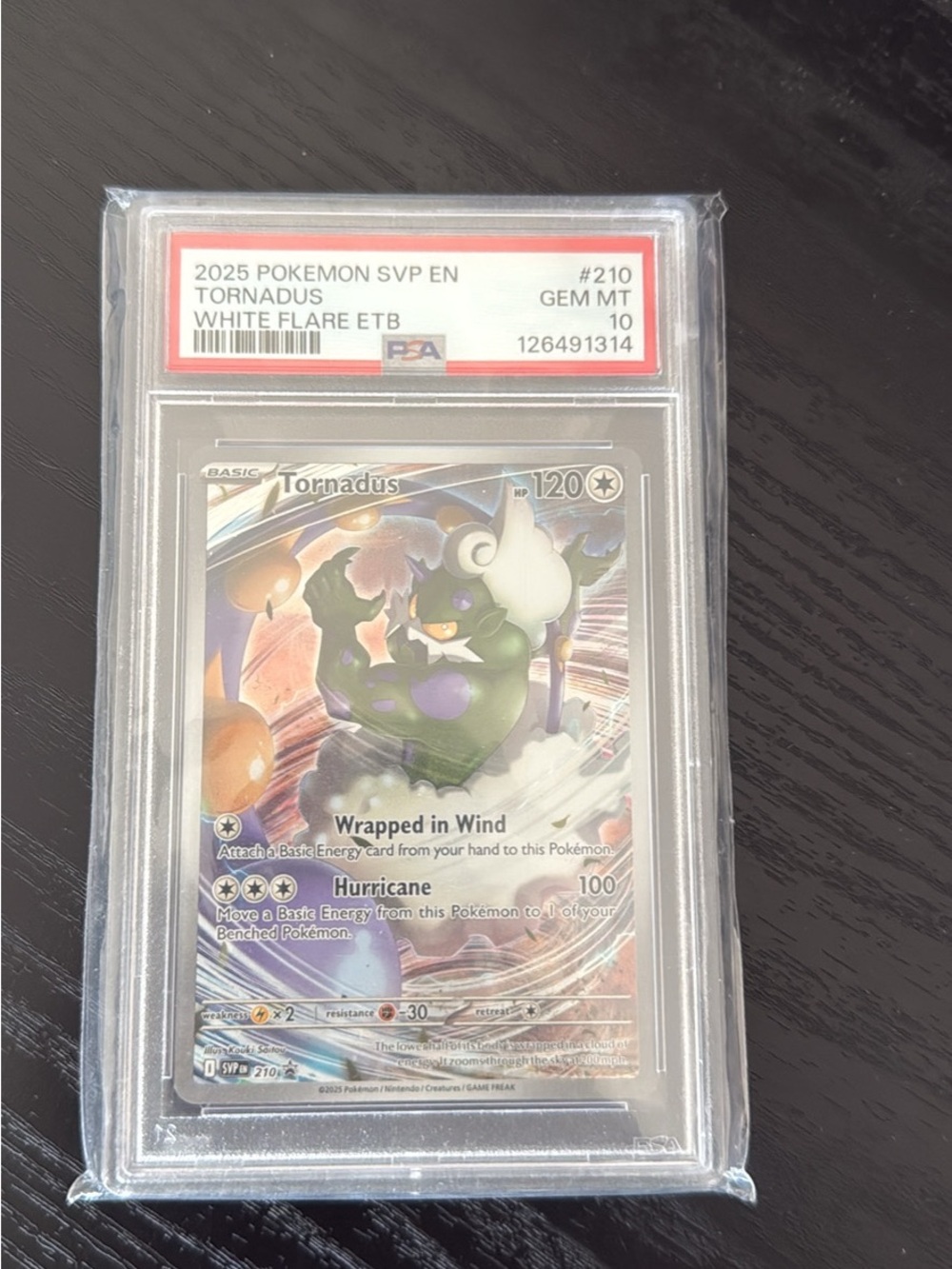 PSA 10 Tornadus SVP 2025 White Flare ETB Holo Pokémon Card